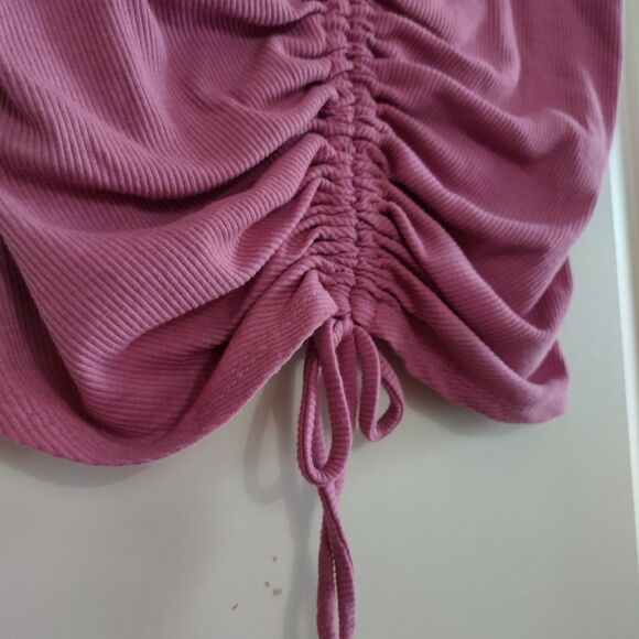 So Mauve Ribbed Cinched Cami Tank Top M Plum Pink Y2K Tie Bow Summer Festivals - Picture 5 of 5